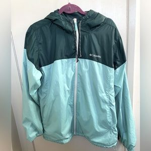 Women’s Columbia Two Tone Green Windbreaker Sz XL